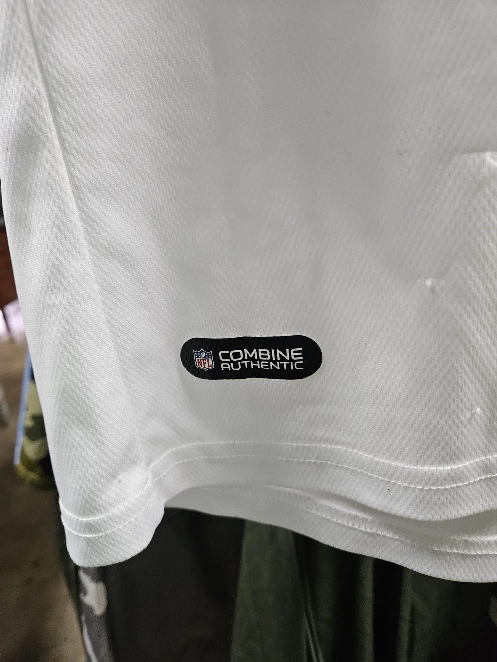 NFL White Tee with Navy Combine Authentic Patch